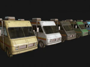 lowpoly old car-03 3D Model