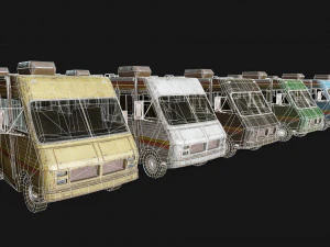 lowpoly old car-03 3D Model