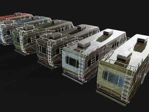 lowpoly old car-03 3D Model