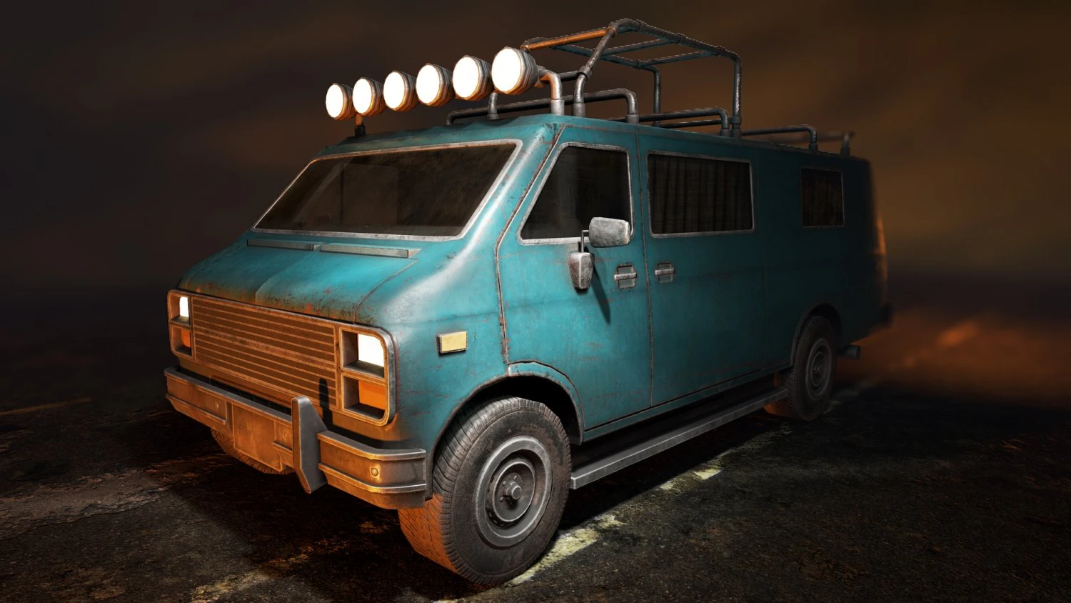 lowpoly old car-04 3D Model .c4d .max .obj .3ds .fbx .stl .blend 