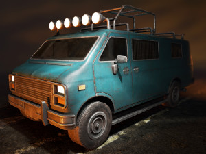 lowpoly old car-04 Modelo 3D
