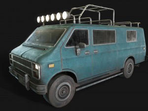 lowpoly old car-04 3D Model