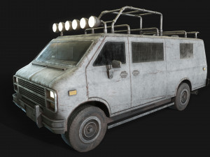 lowpoly old car-04 3D Model