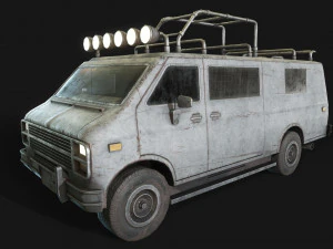 lowpoly old car-04 3D Model