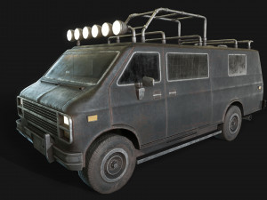 lowpoly old car-04 3D Model
