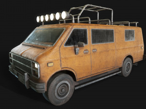 lowpoly old car-04 3D Model