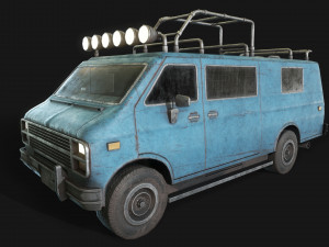 lowpoly old car-04 3D Model