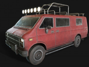 lowpoly old car-04 3D Model