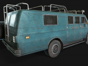 lowpoly old car-04 3D Model