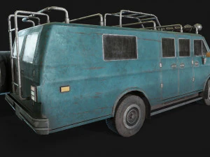 lowpoly old car-04 3D Model