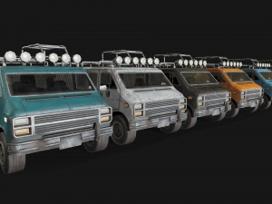 lowpoly old car-04 3D Model