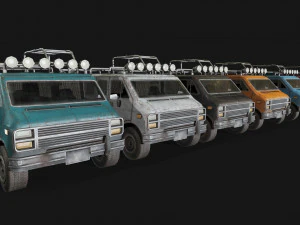 lowpoly old car-04 3D Model