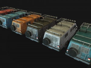 lowpoly old car-04 3D Model