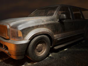lowpoly old car-05 3D Model