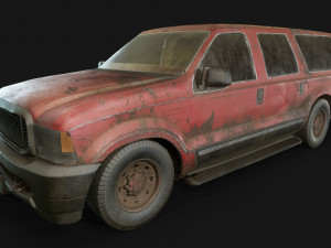 lowpoly old car-05 3D 模型