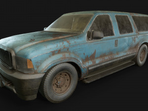 lowpoly old car-05 3D 模型
