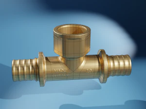 collection of axial press fittings for pex pipes 3D Model