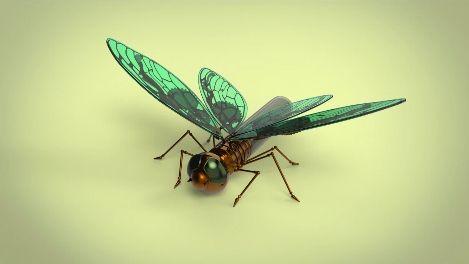 butterfly mechanical steampunk 3D Model .c4d .max .obj .3ds .fbx .stl .blend