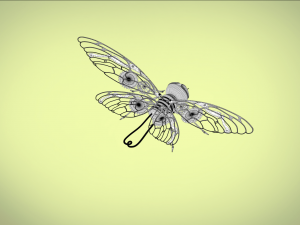 butterfly mechanical steampunk Modello 3D