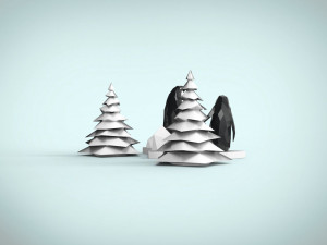 penguin family 3D मॉडल