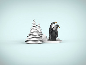 penguin family 3D मॉडल