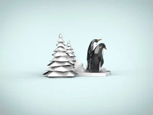 penguin family 3D Model