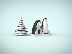 penguin family 3D मॉडल
