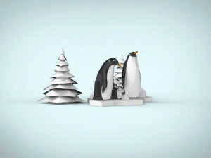 penguin family 3D Model