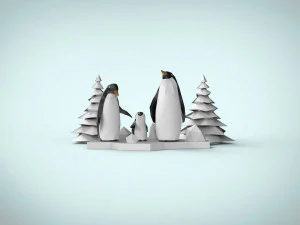 penguin family 3D Model