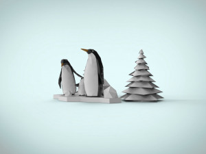 penguin family 3D मॉडल