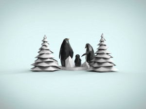 penguin family 3D मॉडल