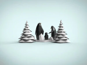 penguin family 3D Model