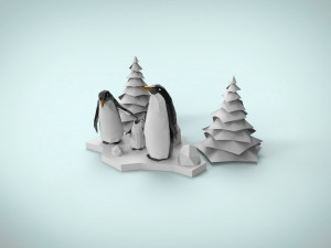 penguin family 3D मॉडल