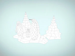 penguin family 3D Model