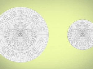 starbucks logo 3d print low-poly 3D Model