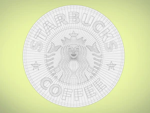 starbucks logo 3d print low-poly 3D Model
