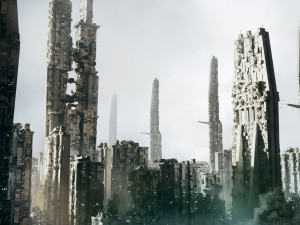 sci-fi city 19 buildings 3D Модель