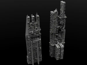 sci-fi city 19 buildings 3D Model