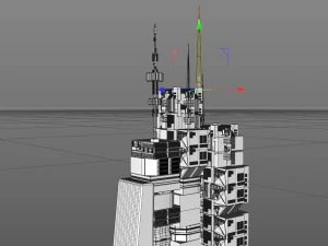 sci-fi city 19 buildings 3D Model