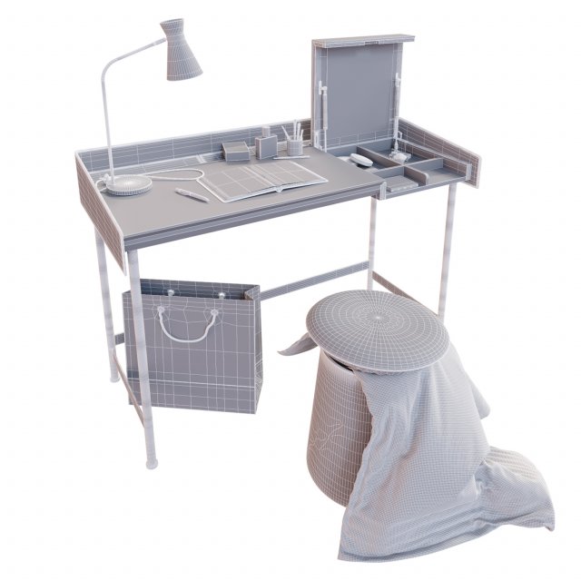 bontemps casa secret desk 3D Модель .c4d .max .obj .3ds .fbx .stl .blend 