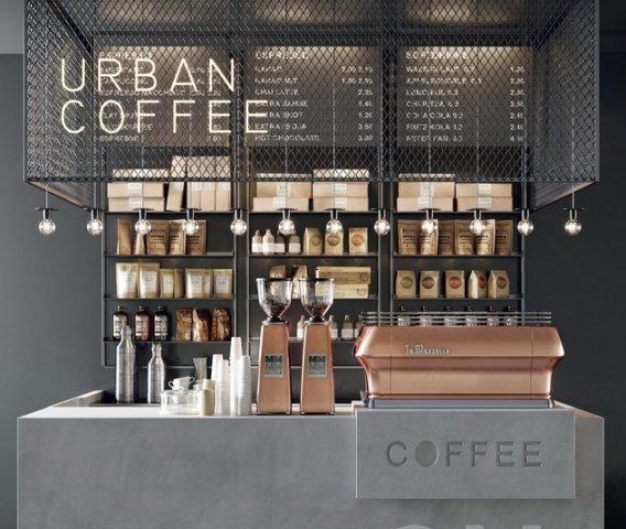coffeeshop 3D Модель .c4d .max .obj .3ds .fbx .stl .blend 