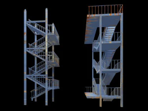 industrial staircase 3D Model