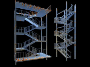 industrial staircase 3D Model