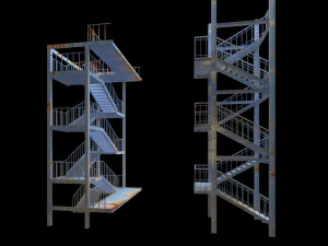 industrial staircase 3D Model