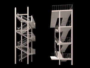 industrial staircase 3D Model