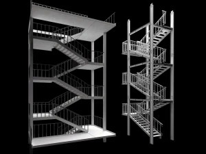industrial staircase 3D Model