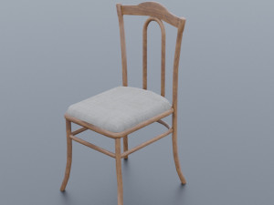 wooden kitchen chair Model 3D