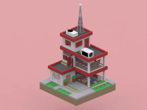 low-poly videogamebedrijf 3D Model