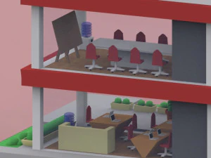low-poly video game company 3D Model