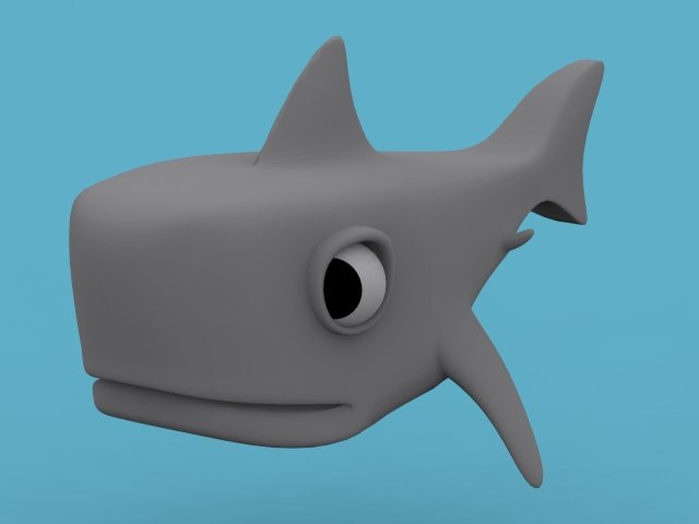 cartoon shark 3D Model .c4d .max .obj .3ds .fbx .stl .blend 